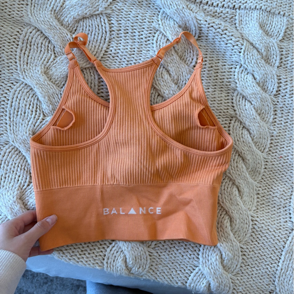Orange Ribbed Tank Top - Picture 2 of 2